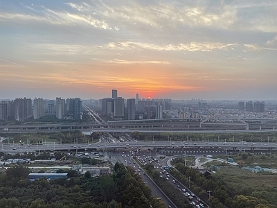 高清城市黄昏外景