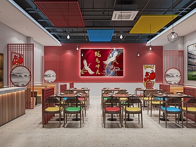 现代烧烤店 串串店 烤肉店 卡座 椅 广告灯牌 烤肉椅