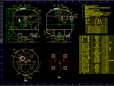 介质过滤器总图零部件图纸CAD 施工图
