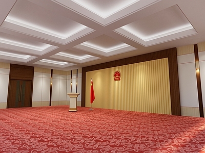 现代党建宣讲台 国徽 红旗 法台