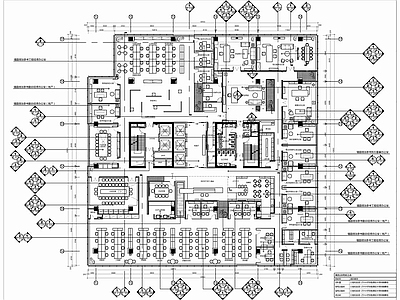 2000㎡办公室空间设计CAD施工图材料表