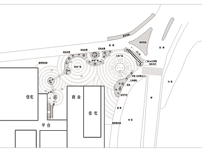 商业广场景观布置总图施工图