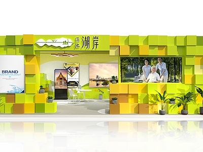 现代展厅 临展 店 头 橱 彩色展馆 商场展馆