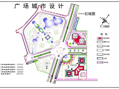 景观平面图 绿化道路广场总平 施工图