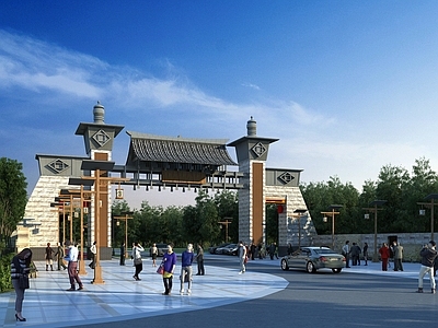 新中式景区大门 景区入口