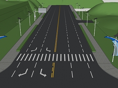 现代道路 道路标识