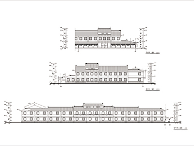 仿古办公楼建筑CAD详图施工图