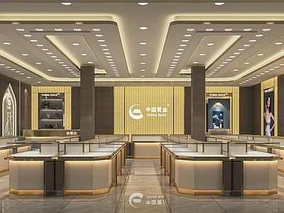 现代珠宝店 珠宝展示柜 首饰店 商场柜台 饰品店 展示柜 展柜 中岛