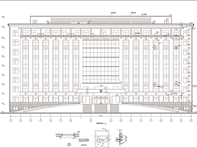 大型独栋办公楼建筑cad图施工图