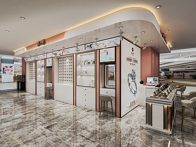 现代饰品店 饰品柜 珠宝店 耳饰店 展示柜 中岛 商场柜台