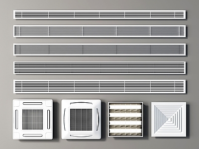 现代空调出风口 中央空调 出风口 排风口 格栅灯