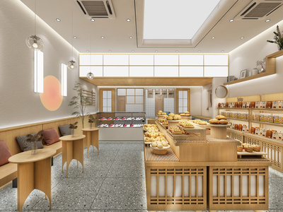 现代甜品面包店