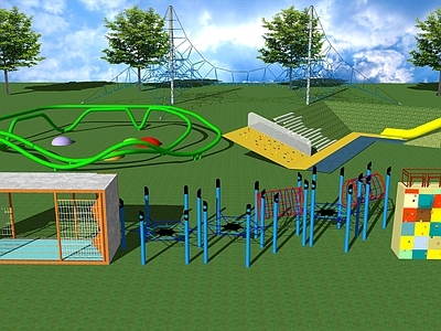 游乐设施 滑滑梯 儿童攀爬墙壁 爬爬网