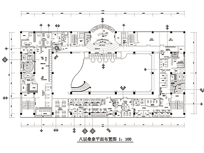现代洗浴会所cad图 施工图