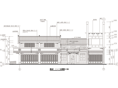 仿古商业建筑cad图 施工图