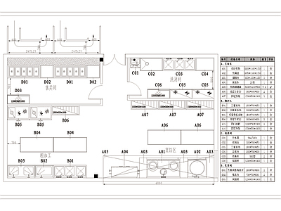 食堂厨房设备布置图cad图 施工图