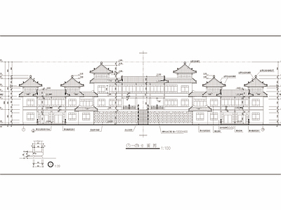 仿古建办公室设计cad图 施工图