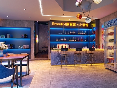 工业风剧本杀大厅