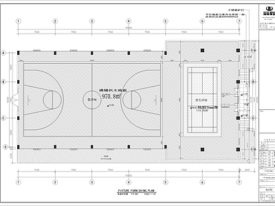 一套室内蓝球馆及羽毛球馆室内 施工图