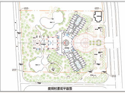 度假村景观平面图 施工图