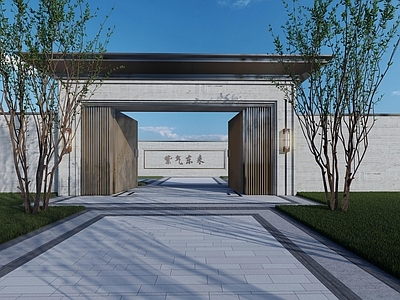 新中式小区入口大门