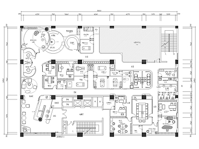 现代简约某美容院平面布置  施工图
