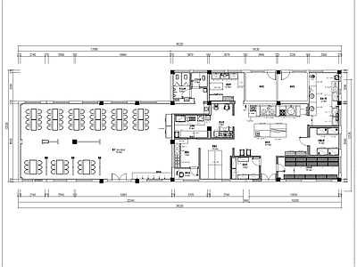 后厨食堂餐饮平面图 施工图