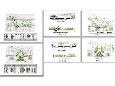 两套生态旅游园出入口植物配置详图 施工图