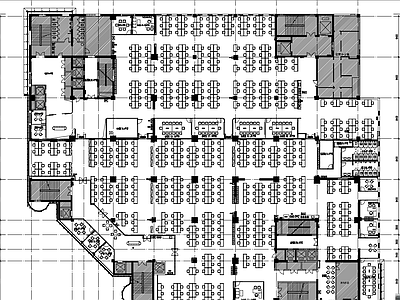 4000平米办公平面布置图 施工图