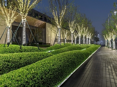 户外街道夜景贴图