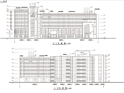 七层合院型办公楼建筑图 施工图