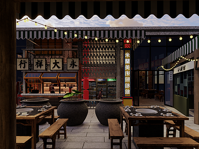 现代网红火锅店