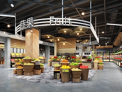 工业风超市百货精品果蔬区