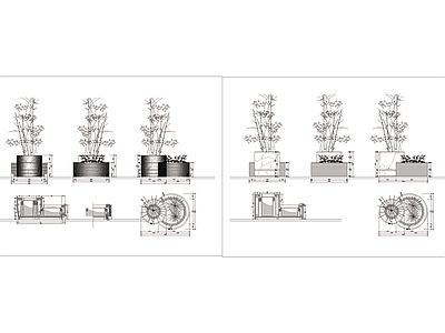 室内盆栽cad图 施工图