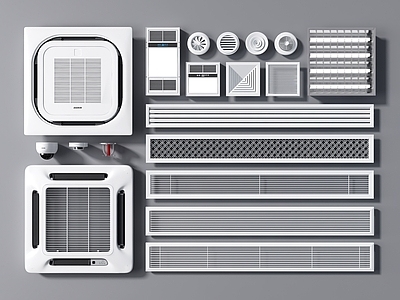 现代空调出风口 中央空调 出风口 浴霸 风暖机 格栅灯 消防喷头