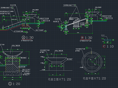 现代台阶 施工图 景观小品