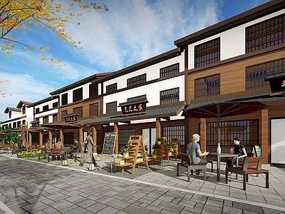 中式商业街 乡村建筑民房