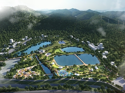 现代公园景观 乡村野营