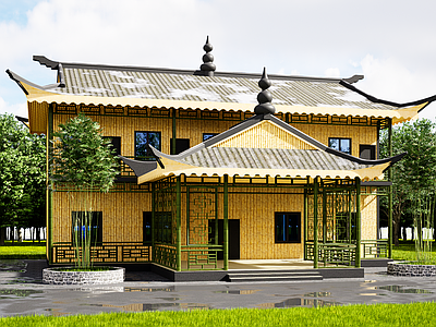 中式竹木屋 仿古木屋