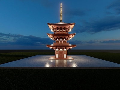 日式寺庙建筑 佛塔