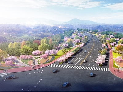 现代市政道路节点