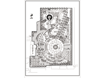 城市公园绿化总平面图 施工图