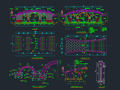中式景观桥 节点详图