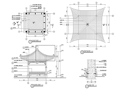 四角亭详图 施工图