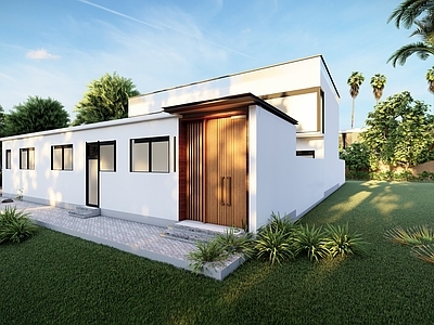 风格建筑 现代 民宿 庭院