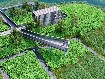 【SU悬赏模型】现代风格湿地公园景观