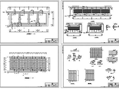 曝气生物滤池池工艺图 施工图