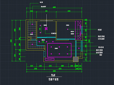 现代平层平面图 施工图