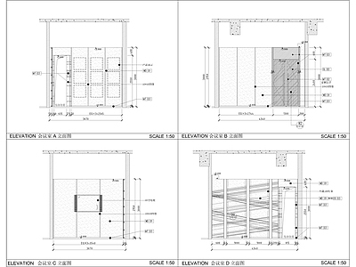 现代办公户型立面 施工图