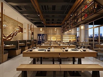 新中式火锅店 藤编 卡座 墙饰